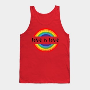 Gay Pride Vintage Rainbow LGBT Love Is Love Tank Top